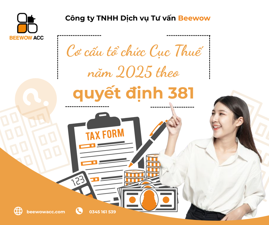 Cơ cấu tổ chức Cục Thuế năm 2025 theo quyết định 381